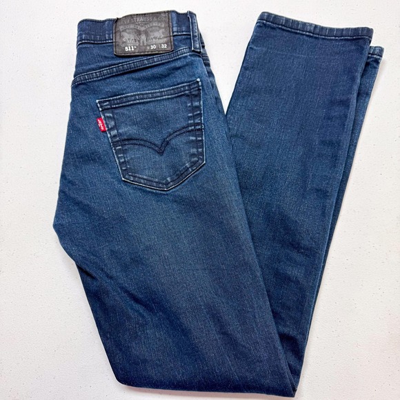 Levis 511 Jeans Mens 30 Blue Slim Fit Stretch Modern Denim Zip Fly 29x30 - Picture 1 of 16